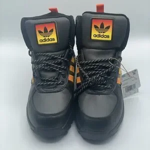 Adidas Originals Men\'s Chasker Black Orange Yellow Boots HQ2067 Size 8-10 Adidas Chasker Mens Casual Leather Boots Black Yellow HQ2067  main image 2